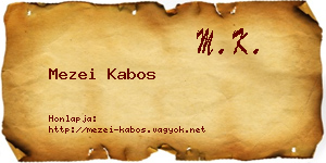 Mezei Kabos névjegykártya